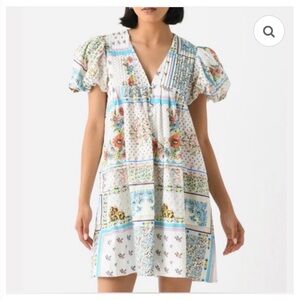 Hunter Bell Multicolor Patchwork Mini Dress